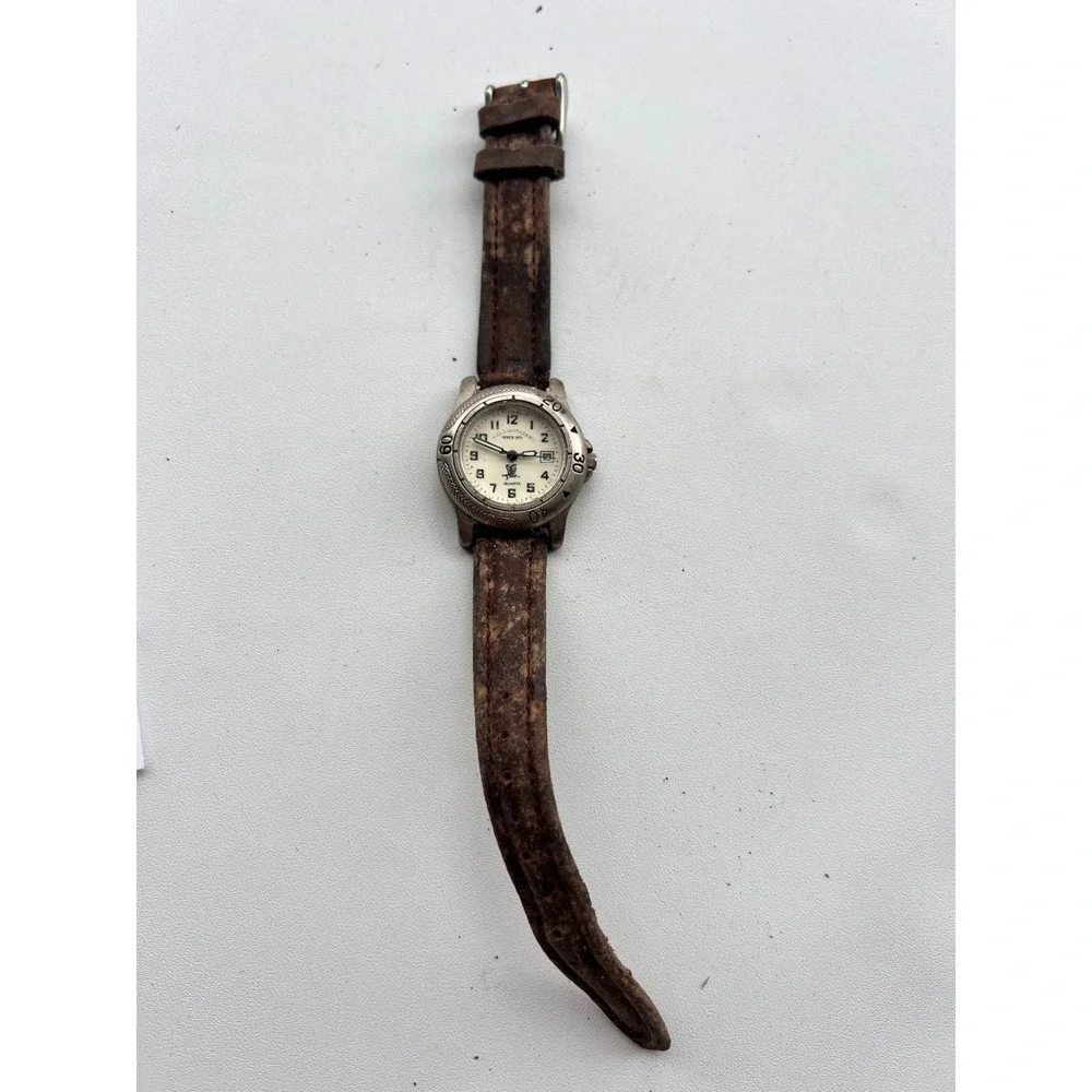 Field & Stream Analog Quartz Mens Watch F44SL Brown Band Japan Movt